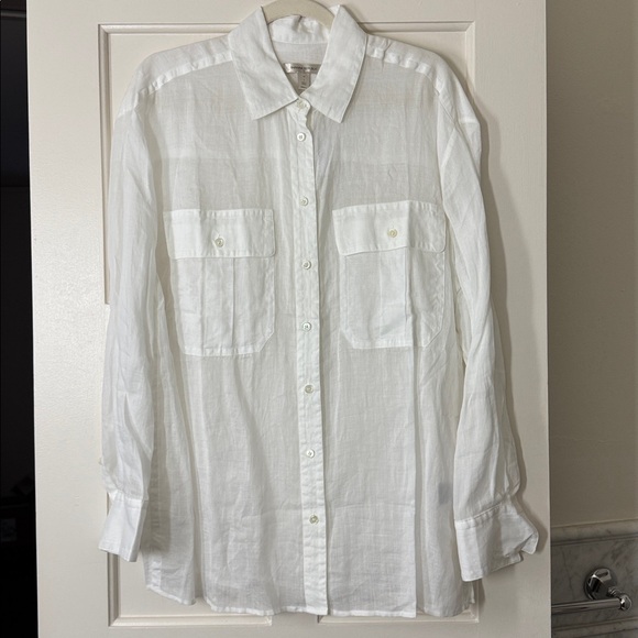 Banana Republic Tall Sheer Ramie Linen Shirt - Picture 7 of 12